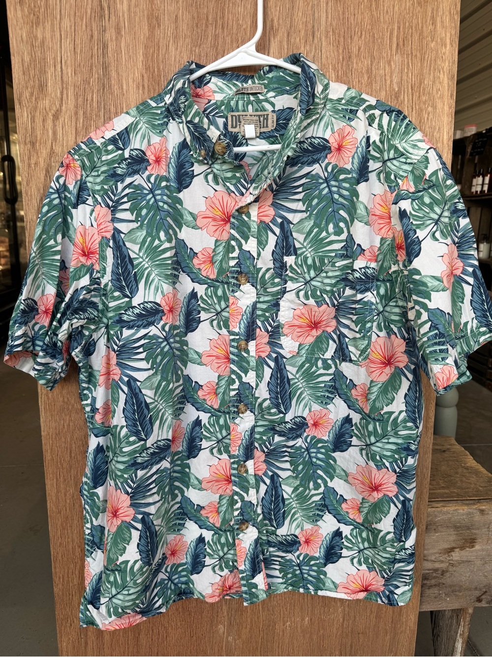 Duluth Trading Co Tropical Floral Hawaiian Button-Down Shirt XL